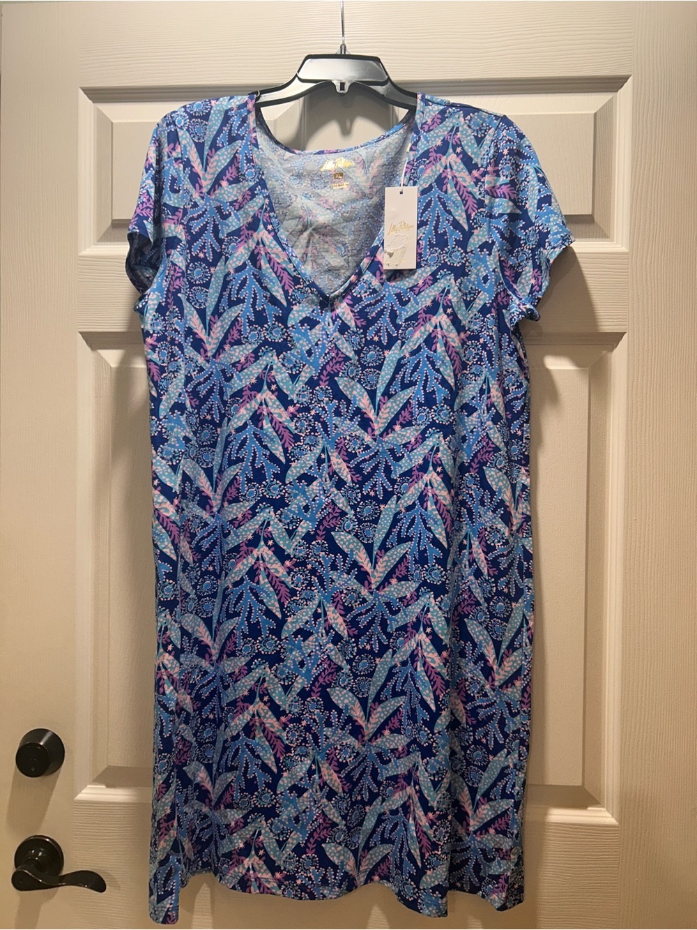 Lilly Pulitzer Blue & Purple V-Neck Slip Dress